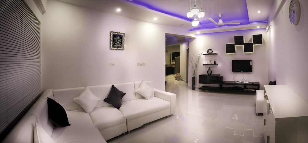 Osvětlený obývací pokoj LED pásky